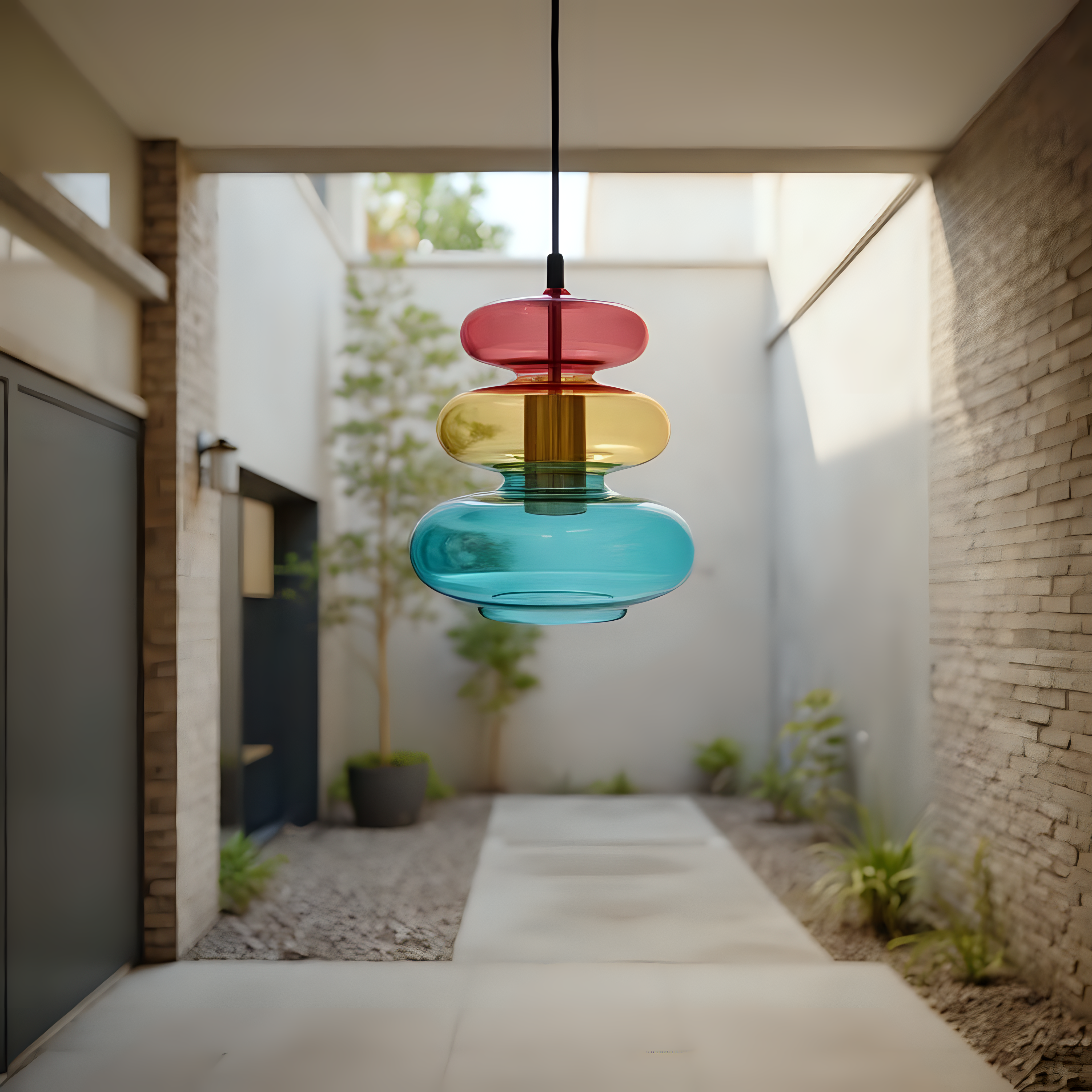 Hand Blown Glass Pendant Light